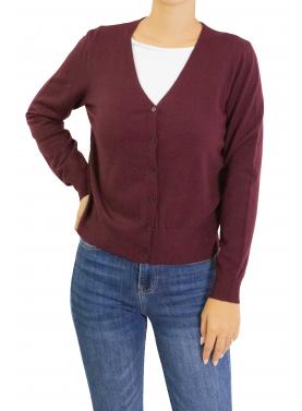 Cardigan con bottoni tinta unita con scollo a V